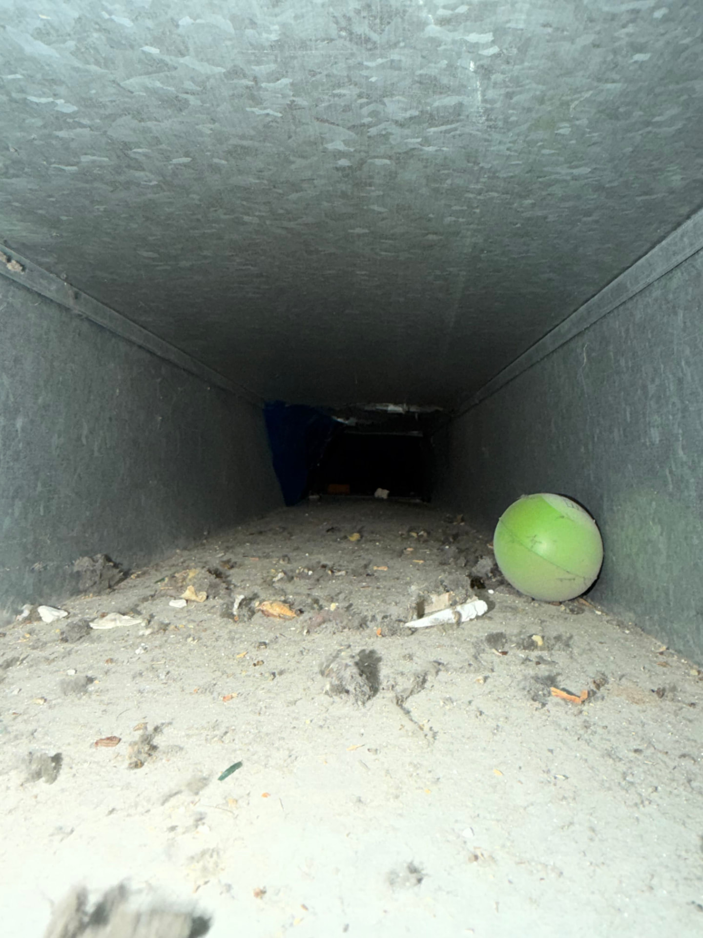 Air Duct Cleaning before Ridgeline cleaning — Return duct with debris
